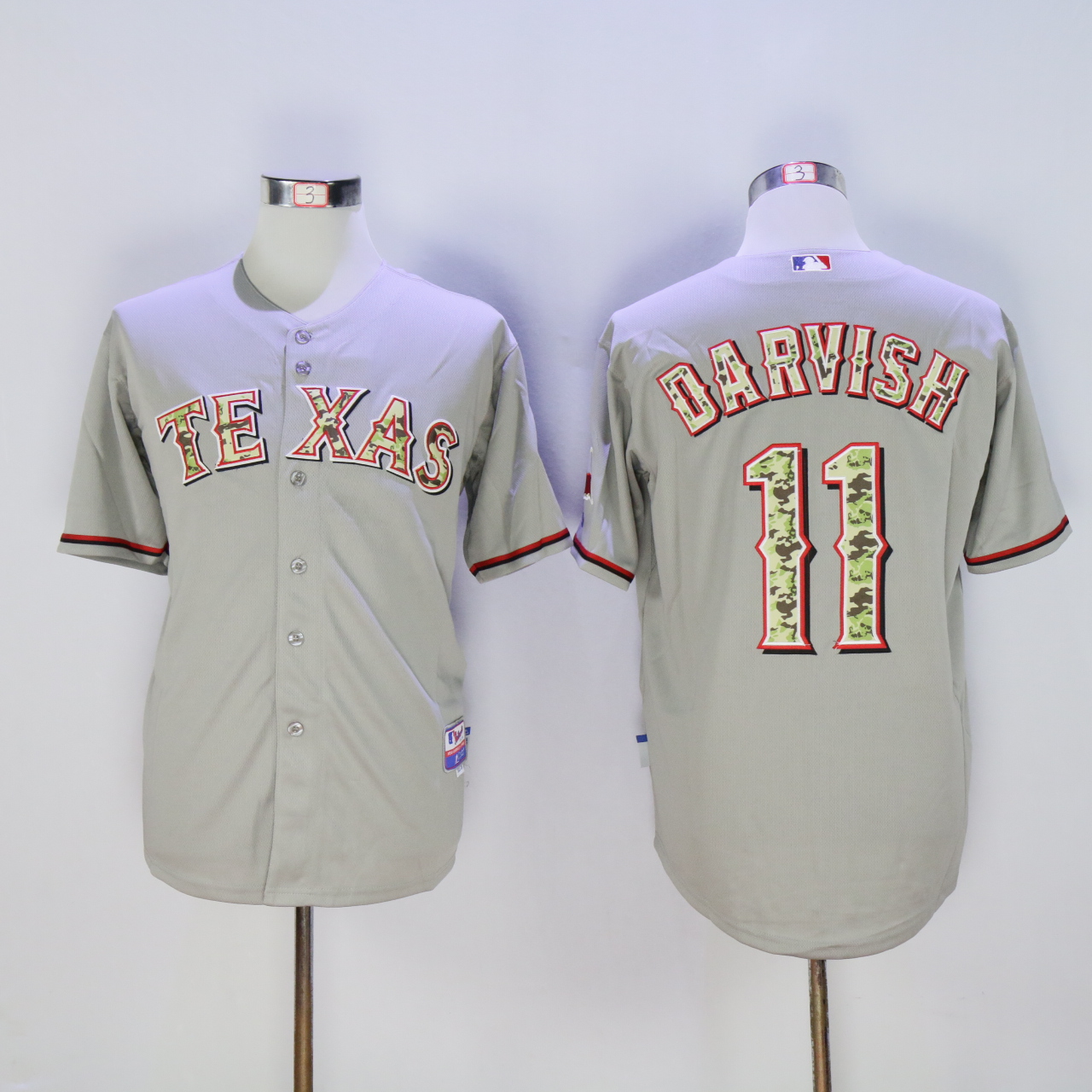 Men Texas Rangers #11 Darvish Grey Camo MLB Jerseys->texas rangers->MLB Jersey